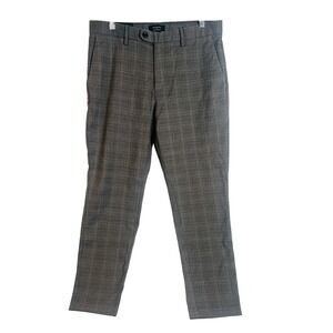 Banana Republic Grayson Slim Tapered Fit Glen Plaid Dress Pants 32x30 Mens Gray